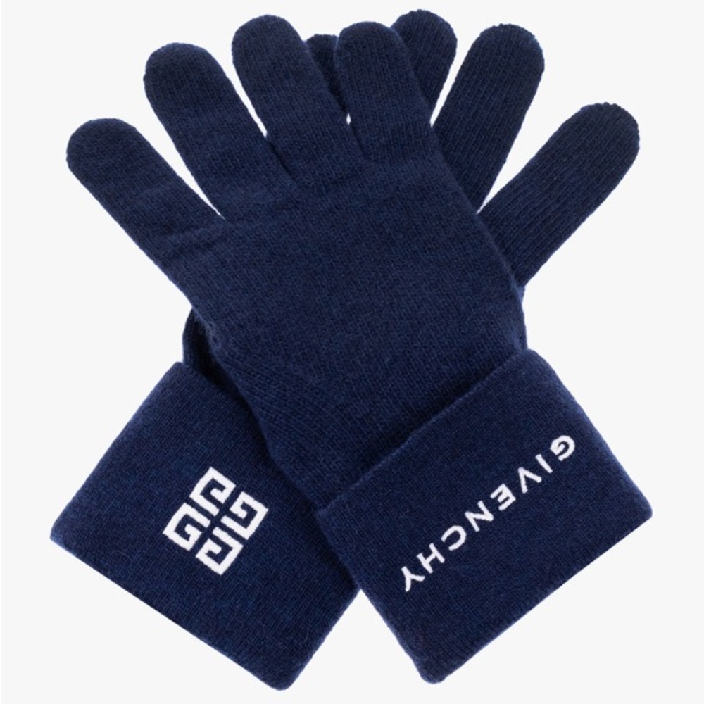 Givenchy Dark Blue Men's 4G Gloves
